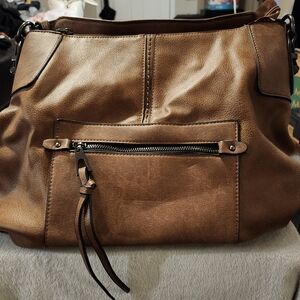 Realer Soft Brown Vegan Faux Leather Shoulder/Hand Bag, Only Used Once or Twice